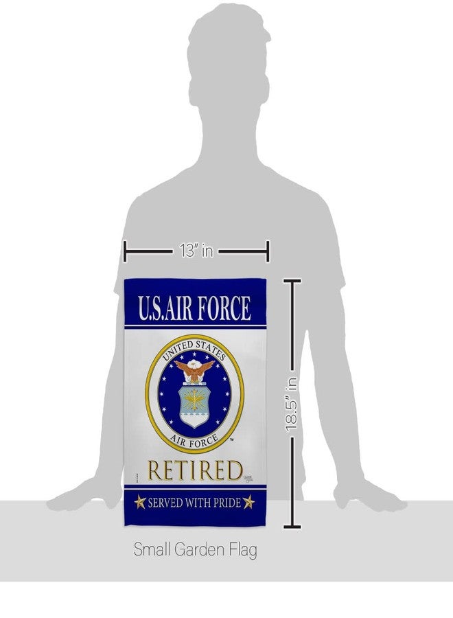 Breeze Decor US Air Force Retired Garden Flag - Armed Forces USAF United State American Military Veteran Retire Official - House Decoration Banner Small Yard Gift Double-Sided Made in USA 13 X 18.5 - Image 2