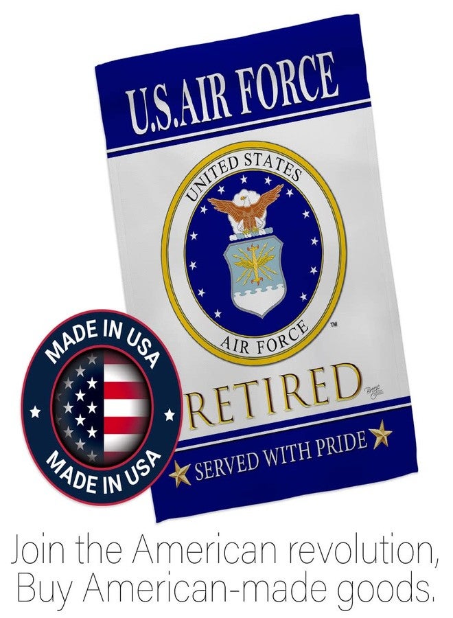 Breeze Decor US Air Force Retired Garden Flag - Armed Forces USAF United State American Military Veteran Retire Official - House Decoration Banner Small Yard Gift Double-Sided Made in USA 13 X 18.5 - Image 5