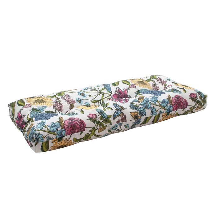 Outdoor Bench Cushion 42 x18 inch with NonSlip GripsWater Resistant Porch Swing CushionBench Pillow PadsFloral Tufted Cushions for Patio Garden Furniture42 Seat CushionsButterfly Flower