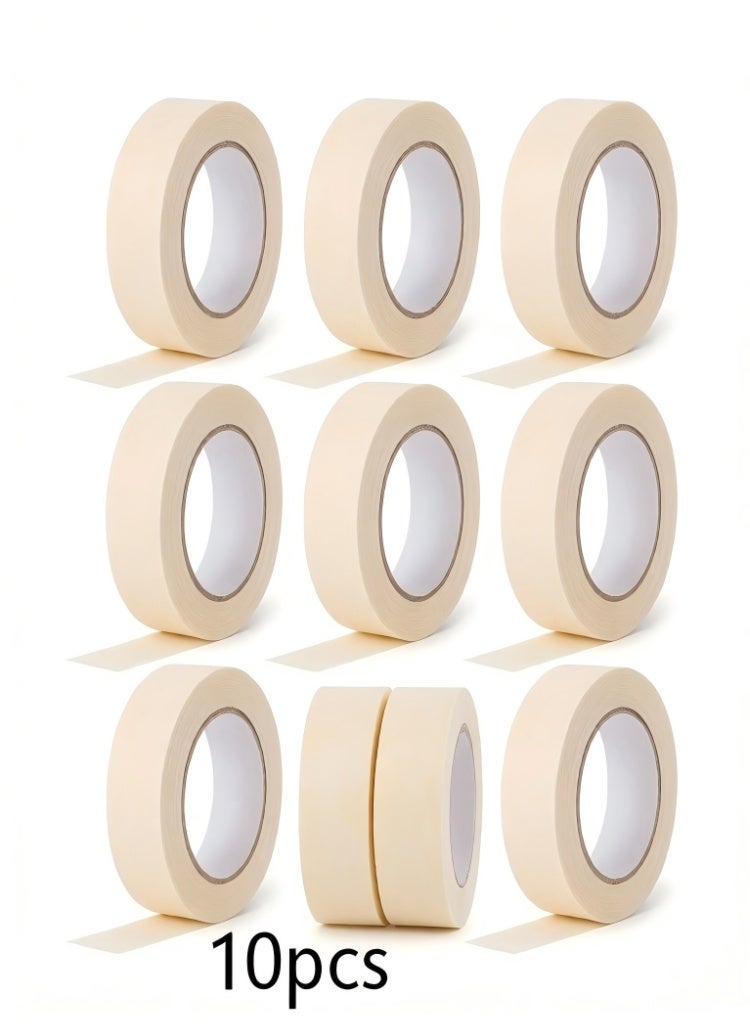 10pcs Masking Tape, Premium Art Tape,Adhesive Tapes,High-quality Tape Roll,Labeling.Has Strong Adhesion and Residue Free. With A Length Of 393.7 Inches And A Width Of 0.39 Inches.Perfect for Painting, Crafts，Drawing, Paper Crafts, and Watercolor Projects.Multiple Uses - Image 1