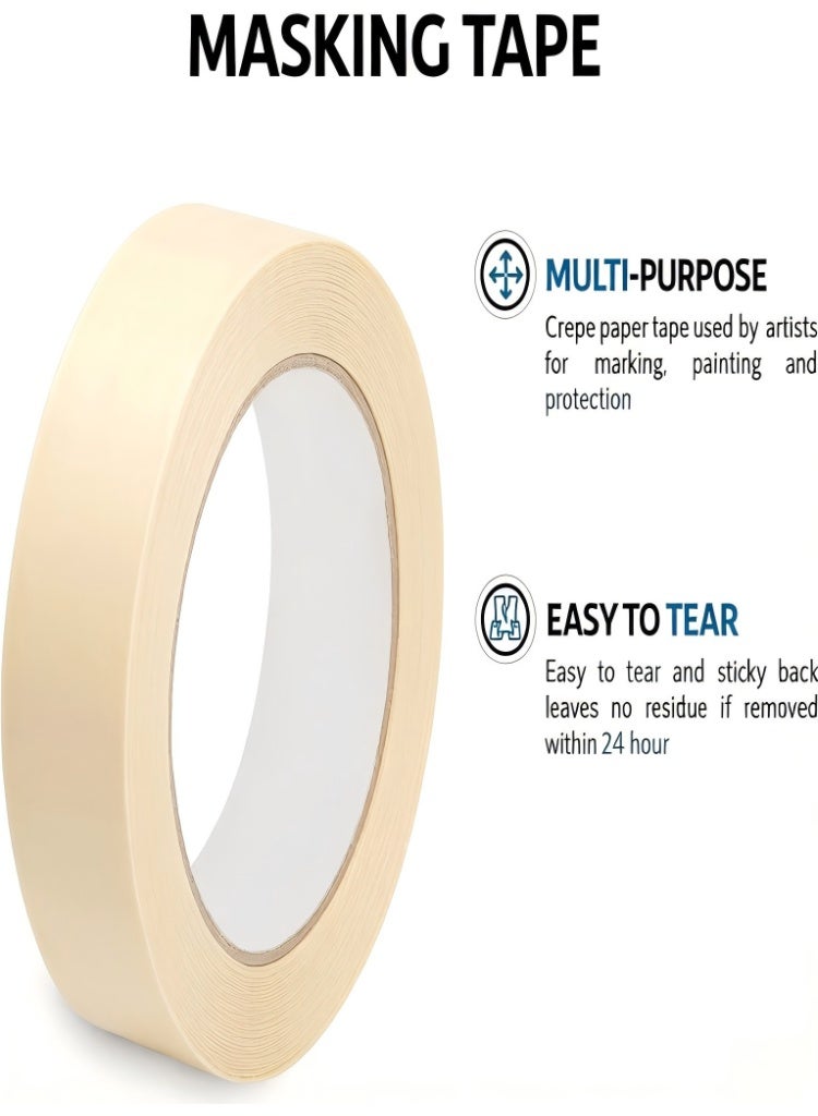 10pcs Masking Tape, Premium Art Tape,Adhesive Tapes,High-quality Tape Roll,Labeling.Has Strong Adhesion and Residue Free. With A Length Of 393.7 Inches And A Width Of 0.39 Inches.Perfect for Painting, Crafts，Drawing, Paper Crafts, and Watercolor Projects.Multiple Uses - Image 2