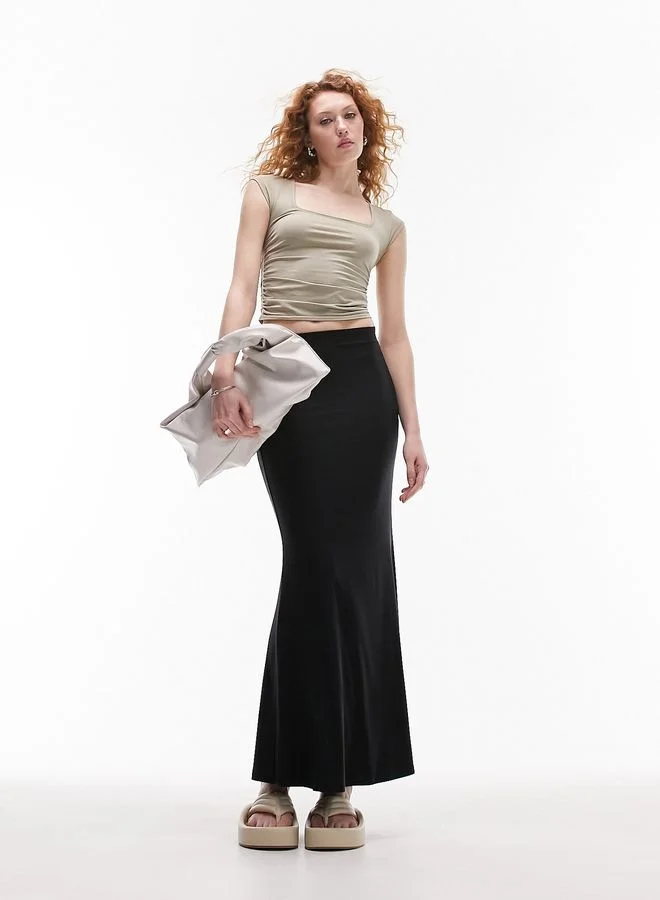 TOPSHOP Square Neck Knitted Crop Top