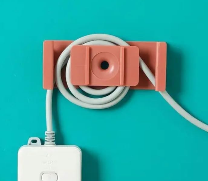 Cable Management Wall Mount Cord Organizer with Support Clip Pink  - Image 1