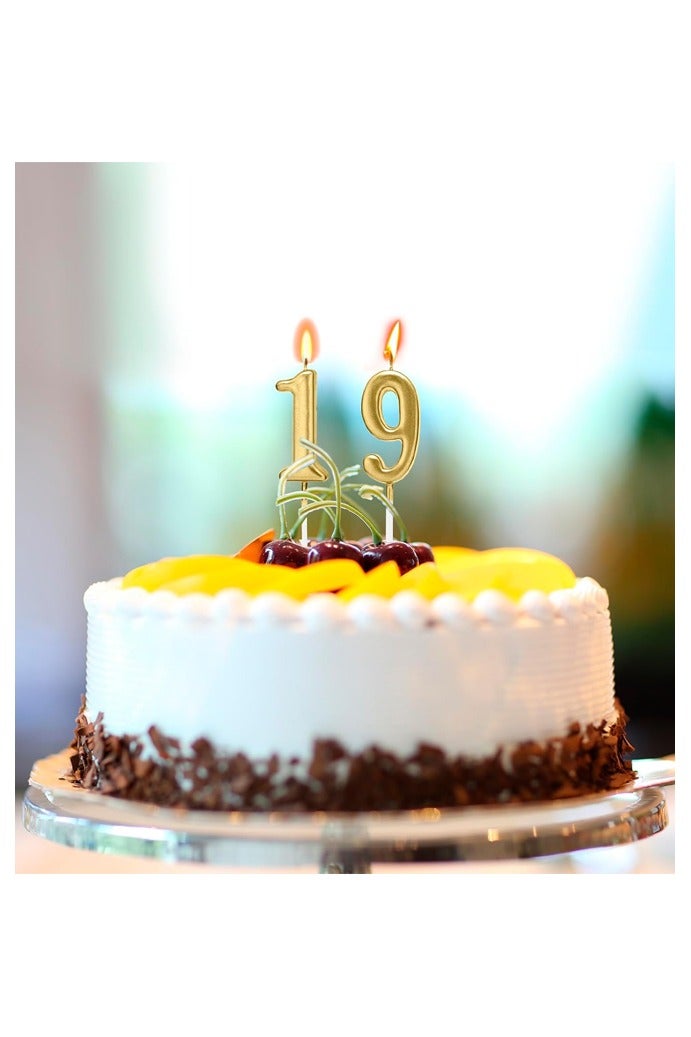 10Pcs Gold Number Candles 0 1 2 3 4 5 6 7 8 9 Birthday Candles for Cake Decorations Party Wedding Anniversary Celebration Supplies Men Women - Image 3