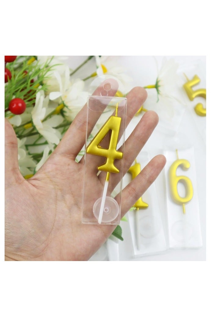10Pcs Gold Number Candles 0 1 2 3 4 5 6 7 8 9 Birthday Candles for Cake Decorations Party Wedding Anniversary Celebration Supplies Men Women - Image 5