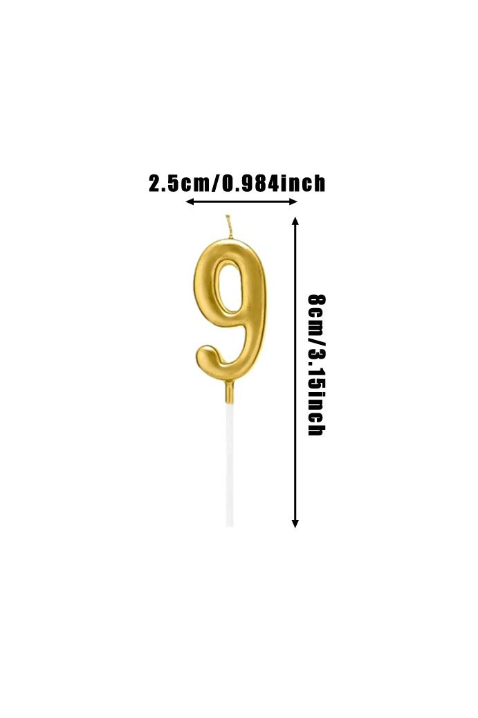 10Pcs Gold Number Candles 0 1 2 3 4 5 6 7 8 9 Birthday Candles for Cake Decorations Party Wedding Anniversary Celebration Supplies Men Women - Image 2