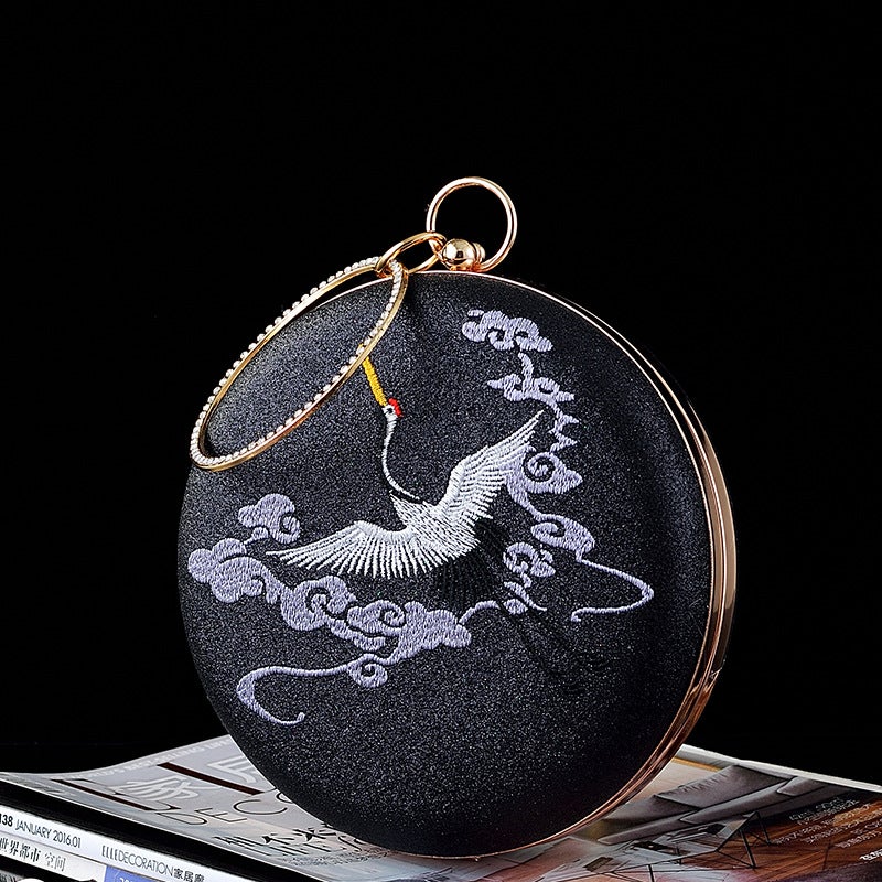 New Hanfu Bag Antique Handheld Banquet Bag Crane Embroidered Dress Bag Cheongsam Handbag Annual Meeting Bag - Image 1