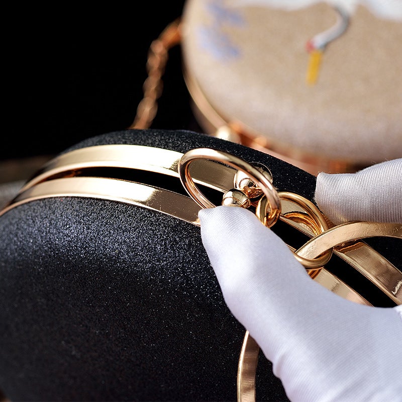 New Hanfu Bag Antique Handheld Banquet Bag Crane Embroidered Dress Bag Cheongsam Handbag Annual Meeting Bag - Image 5