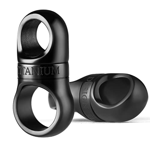 TISUR Titanium Key Ring, Key Chain Rings Heavy Duty Swivel Keyrings Carabiner Keychain For Men And Women Key Chain Assecories (2pcs Black Swivel Keyrings) - Image 1