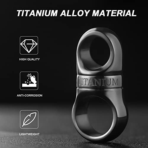 TISUR Titanium Key Ring, Key Chain Rings Heavy Duty Swivel Keyrings Carabiner Keychain For Men And Women Key Chain Assecories (2pcs Black Swivel Keyrings) - Image 5