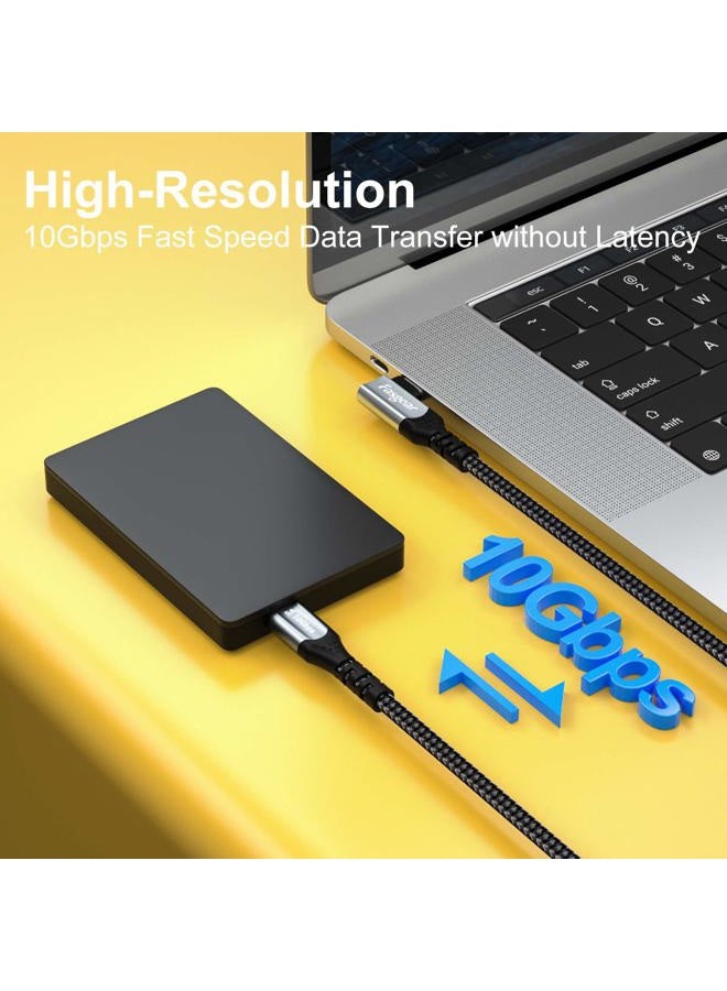 Fasgear 90 Degree USB C to Type C 3.1 Gen 2 Cable 10ft, 10Gbps 5A(100W) PD with E-Marker Chip 4K@60Hz Video Transfer Compatible for Link,VR Headset,PC Gaming,Docking Stations (Black) - Image 2