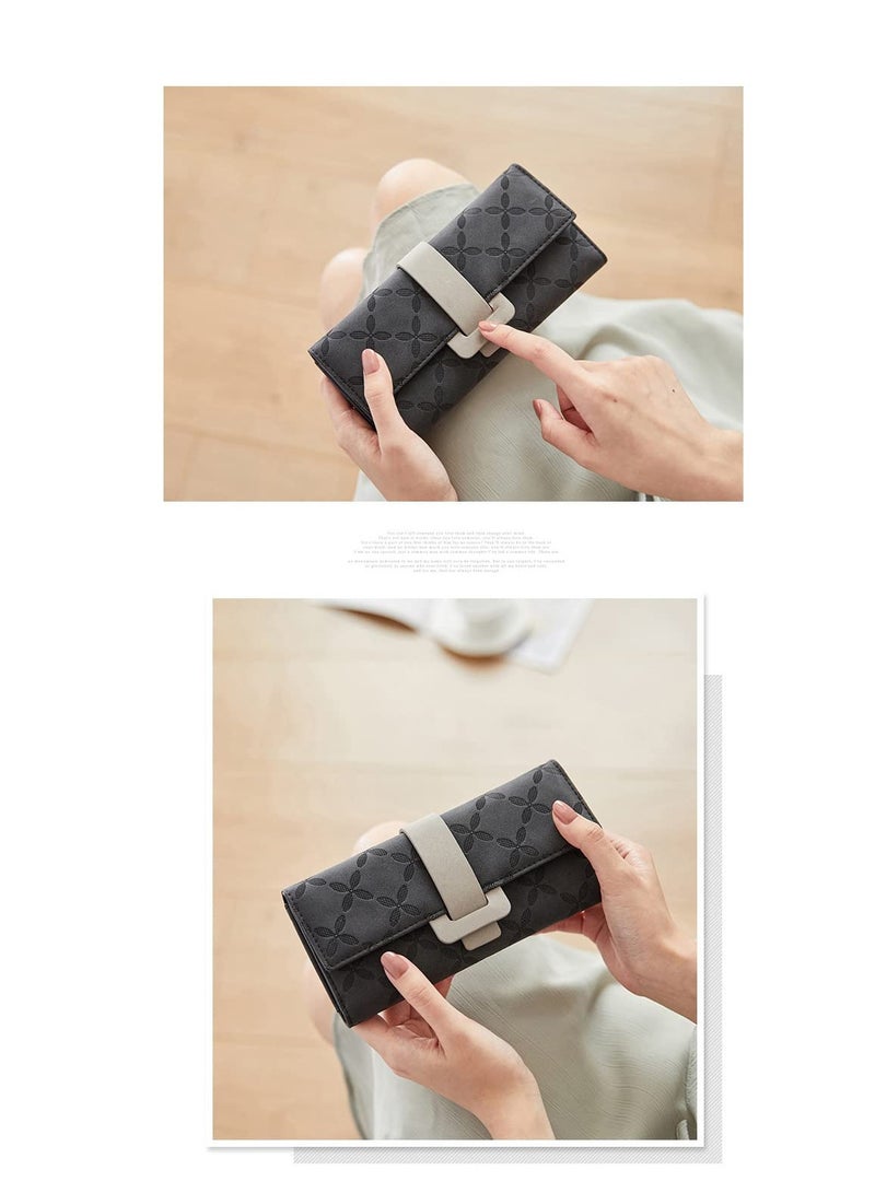 Vegan Wallets for Women, Wallet with Coin Purse, Card Holder 9 Cards, Wristlet, Birthday Gifts for Women - Image 3