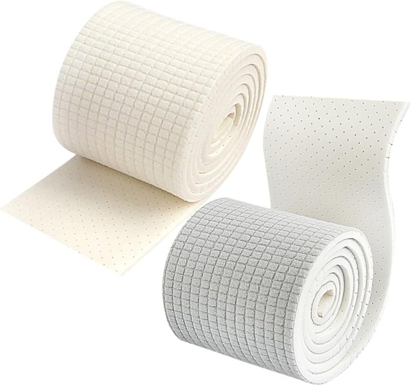 Beige Latex Shoe Insoles Strips 2pcs Cushioning Shock Absorbing Foot Health Pads - Image 1