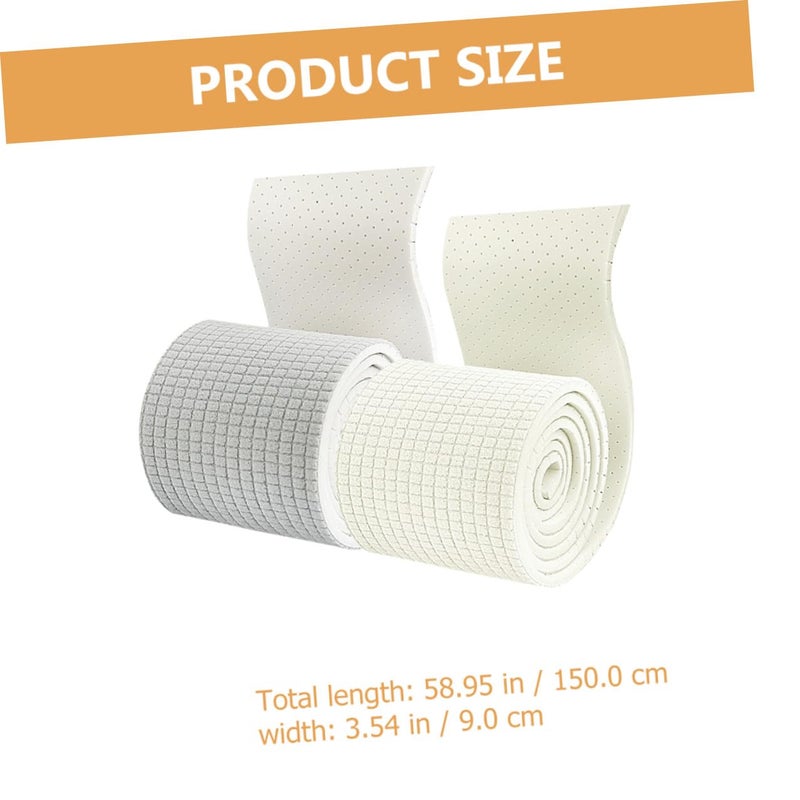 Beige Latex Shoe Insoles Strips 2pcs Cushioning Shock Absorbing Foot Health Pads - Image 3