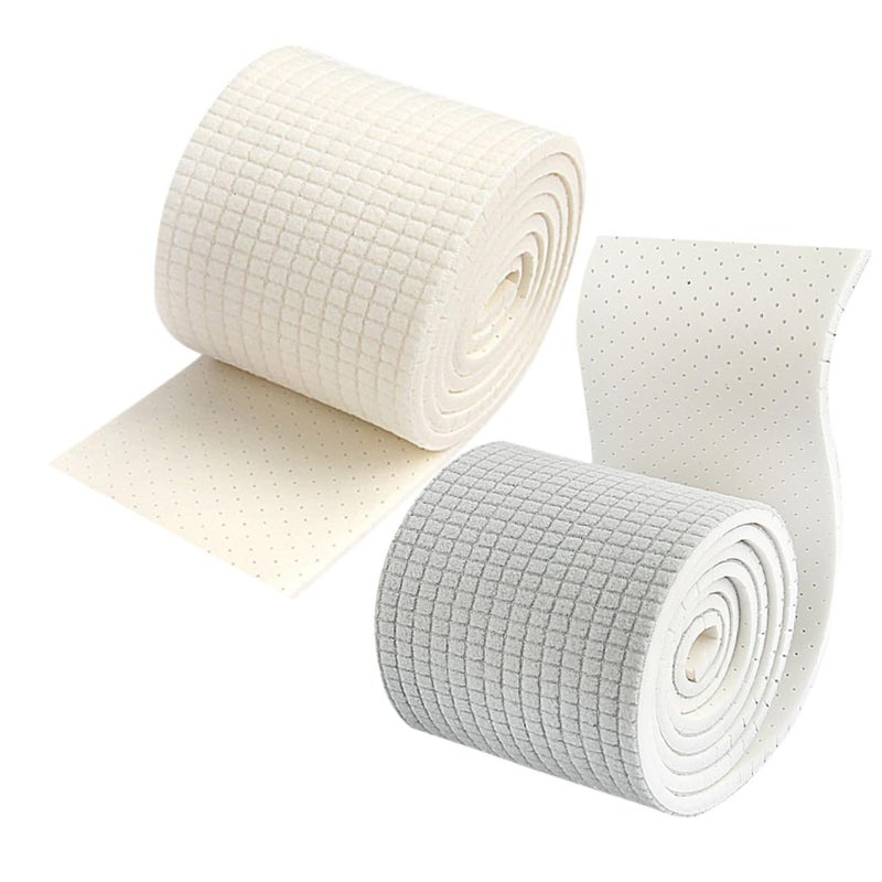 Beige Latex Shoe Insoles Strips 2pcs Cushioning Shock Absorbing Foot Health Pads - Image 2