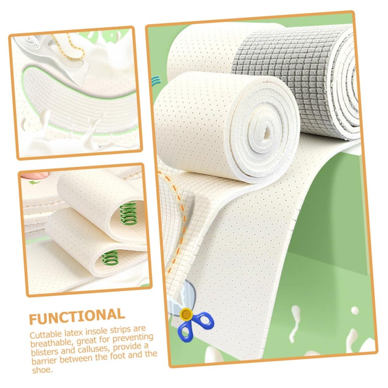 Beige Latex Shoe Insoles Strips 2pcs Cushioning Shock Absorbing Foot Health Pads - Image 4