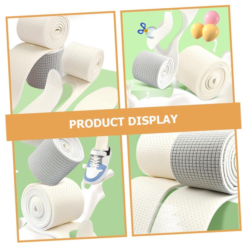 Beige Latex Shoe Insoles Strips 2pcs Cushioning Shock Absorbing Foot Health Pads - Image 5