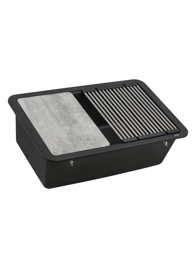 Ruvati 30-inch Black Workstation Granite Composite Matte Dual Mount Kitchen Sink - RVG2310BK - Image 4