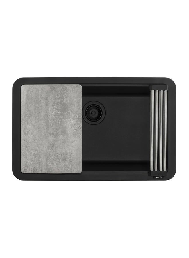 Ruvati 30-inch Black Workstation Granite Composite Matte Dual Mount Kitchen Sink - RVG2310BK - Image 5