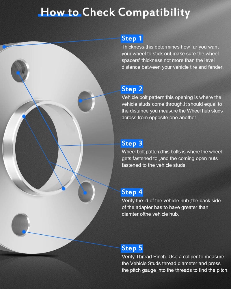 ECCPP ECCPP 20mm Wheel Spacers HUBCENTRIC 5x112mm to 5x112mm Fits for Mercedes Benz S320 C350 SL550 CLS320 CLS350 CLS500 CLS550 66.6mm W/10 Lug Bolts 12x1.5-4PCS - Image 2