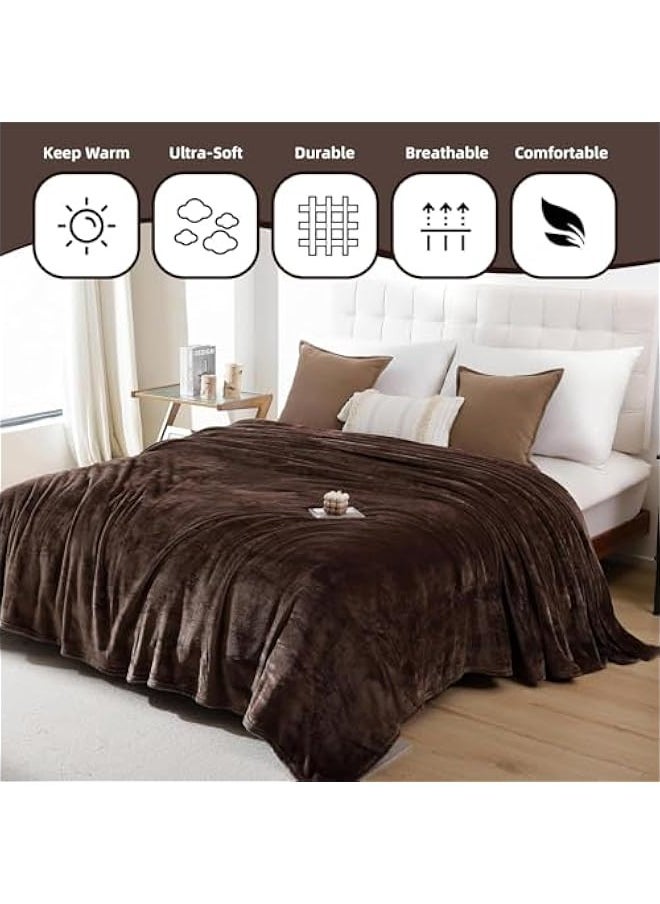 TRASSLE Fleece Blanket,280GSM Plush Throw Fuzzy Lightweigh, Super Soft Microfiber Flannel Blankets for Couch, Bed, Sofa Ultra Luxurious Warm and Cozy for All Seasons  - Image 2