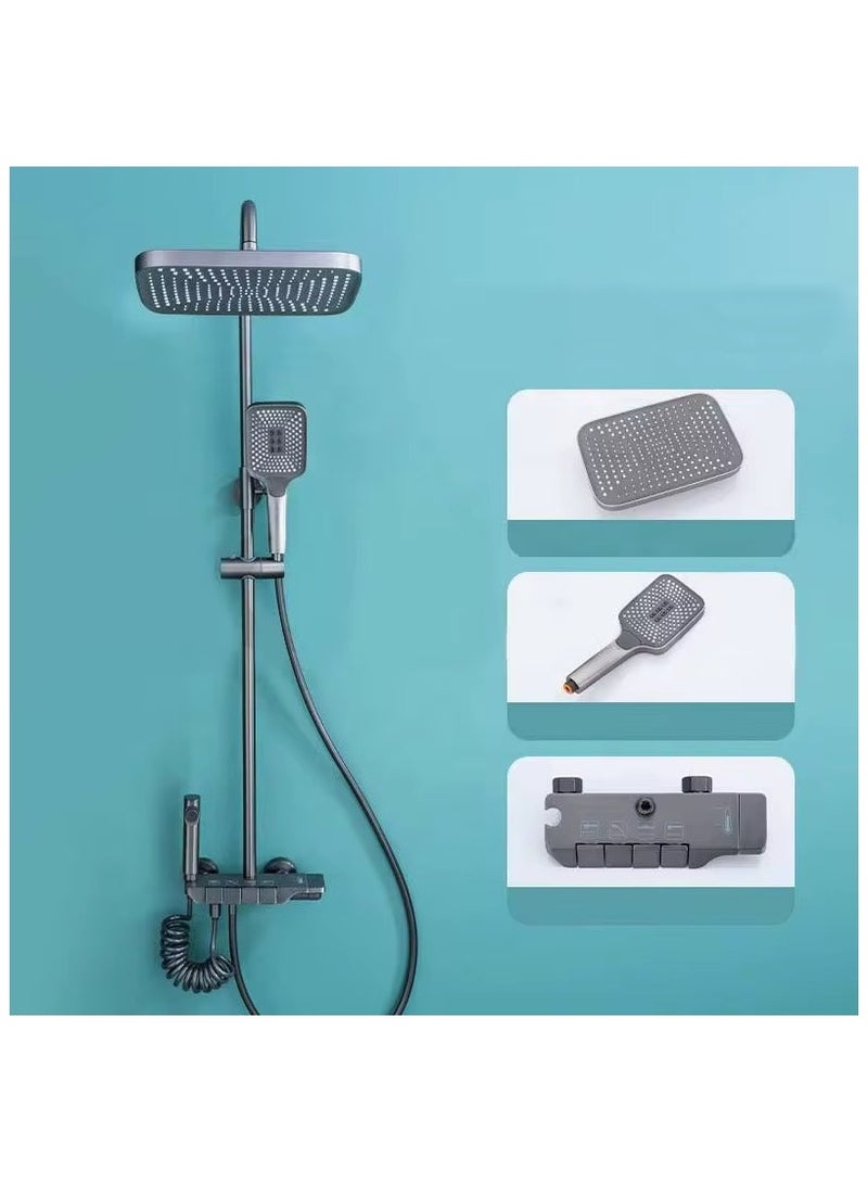 Bathroom Shower Fixture Set Rainfall Waterfall Shower Panel System Bathroom Faucets Hot Cold Waterfall Tap  - Image 1