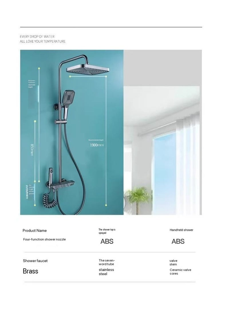 Bathroom Shower Fixture Set Rainfall Waterfall Shower Panel System Bathroom Faucets Hot Cold Waterfall Tap  - Image 5