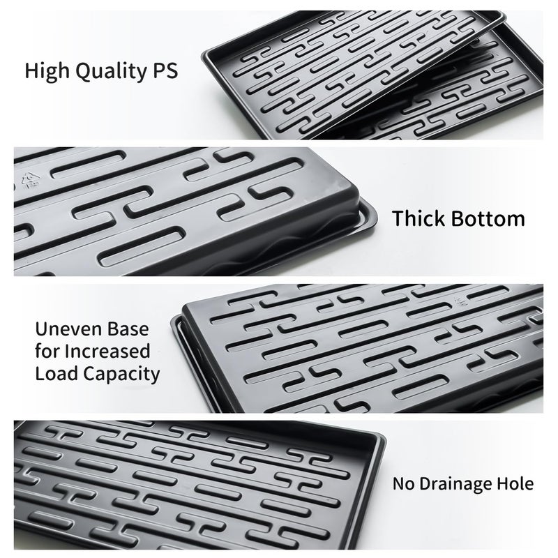 RooTrimmer Shallow 1020 Nursery Flat Trays Specialized for Holding & Carrying 200 Cell Plug Seedling Trays (Height is 1.3"),Microgreen Germination Trays,10 Pack, No Holes (YB01, 10Pcs) - Image 3