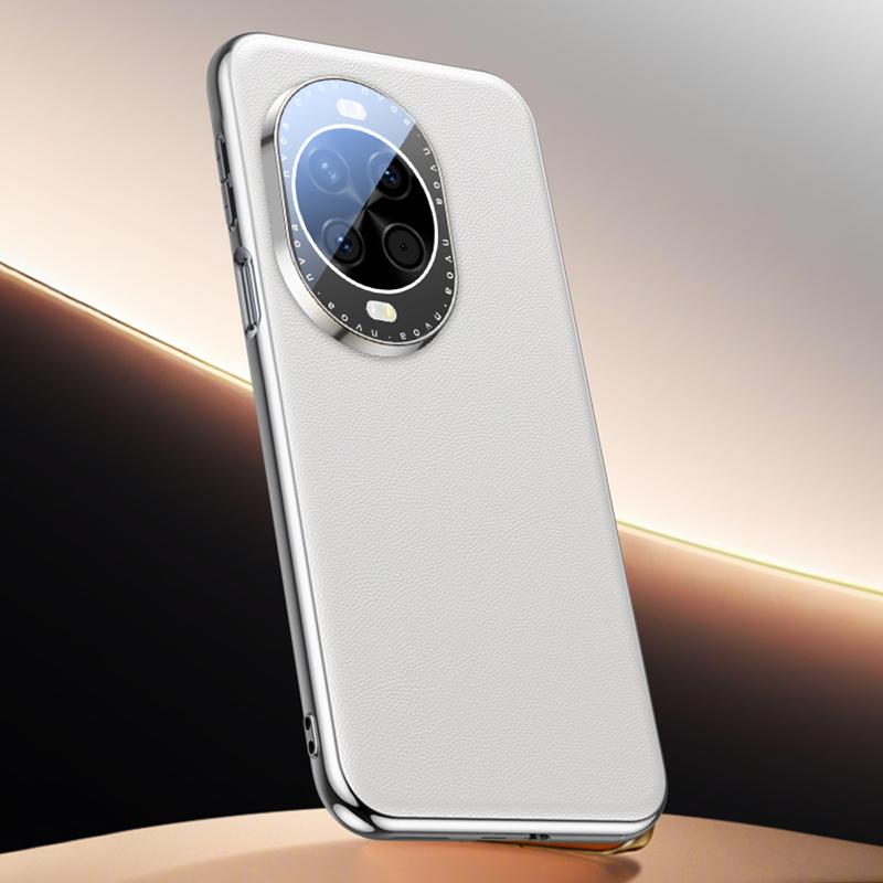 إيروريكس جراب هاتف Huawei nova 14 Pro مصنوع من الجلد الملمس ومبرد (أبيض) - Image 1