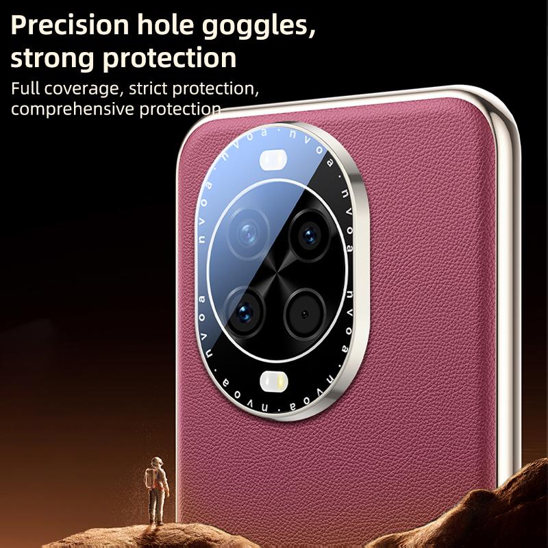 إيروريكس جراب هاتف Huawei nova 14 Pro مصنوع من الجلد الملمس ومبرد (أبيض) - Image 4