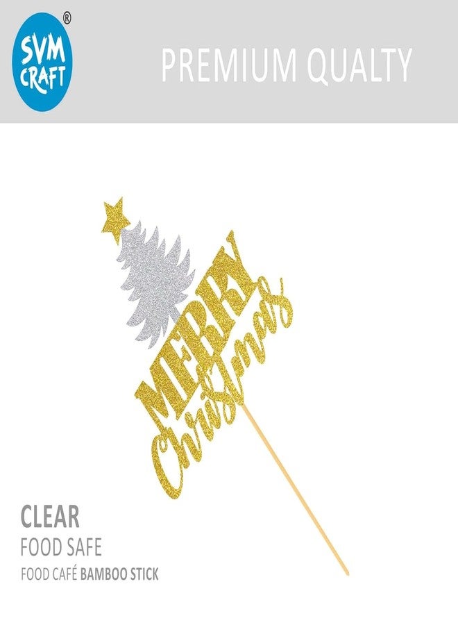 SVM CRAFT® Merry Christmas Cake Topper and banner | Christmas Cake Decoration | Merry Christmas Theme Cake Topper, merry christmas banner - Image 3