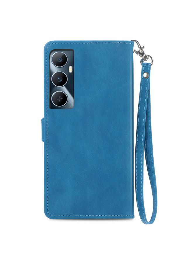 اس-توب جراب هاتف Realme C65 من الجلد بسحاب منقوش عليه زهور - Image 3