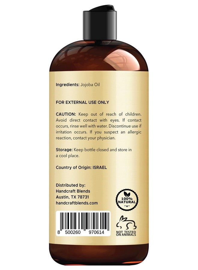 Handcraft Blends Jojoba Oil - 16 Fl Oz - 100% Pure and Natural - Premium Grade Oil for Skin and Hair - Anti-Aging Oil - Cold-Pressed and Hexane-Free - Hair Relaxer for Tight Curls