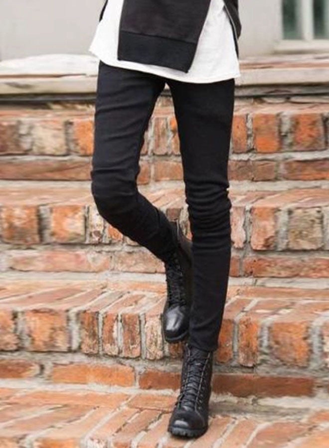 Men's black tight straight jeans - Image 3