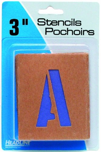 Headline Sign 3in Stencil Kit Caps Numbers
