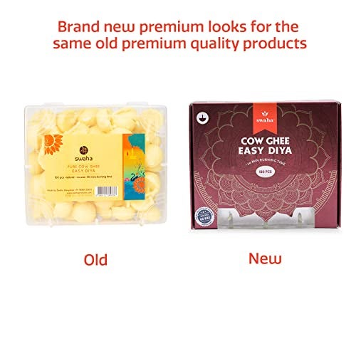 Swaha IISC Certified Premium Cow Ghee Diya (100 Pieces), 30min Burning Time, Wax Free Cow Ghee Diya Batti - Pack of 1 - Image 2