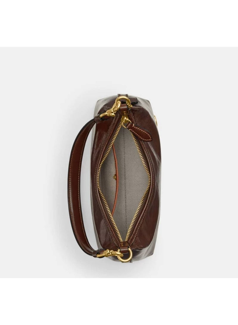 Women's Premium Oil-Waxed Leather Hobo Bag, Underarm Shoulder Bag, Crossbody Bag, Top Handle Handbag, Vintage  Style - Image 3
