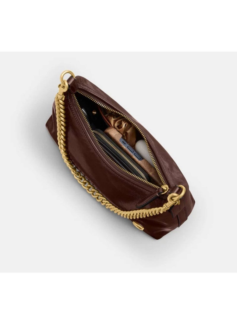 Women's Premium Oil-Waxed Leather Hobo Bag, Underarm Shoulder Bag, Crossbody Bag, Top Handle Handbag, Vintage  Style - Image 4