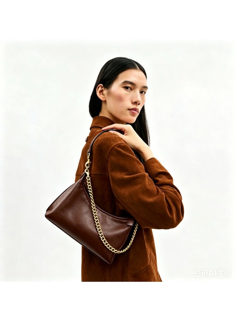 Women's Premium Oil-Waxed Leather Hobo Bag, Underarm Shoulder Bag, Crossbody Bag, Top Handle Handbag, Vintage  Style - Image 5