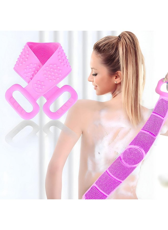 HOMEZSTYLE Silicone Body Scrubber Double Side Bathing Brush for Skin Deep Cleaning Massage, Dead Skin Removal (pack of 2) - Image 1