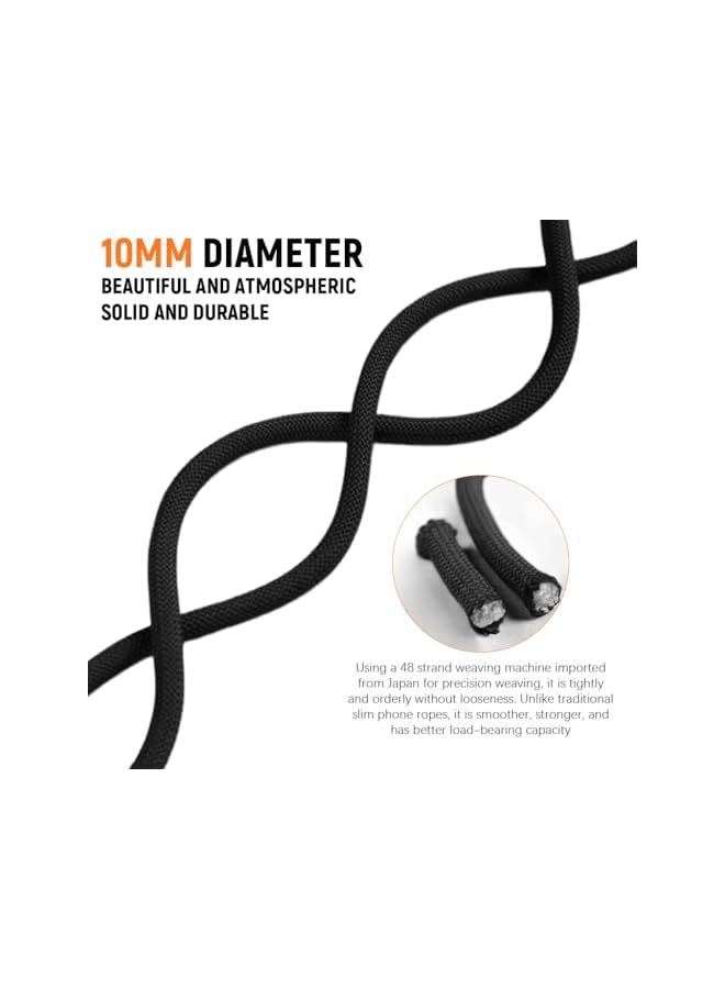 Green Tiger 47'' Phone Lanyard, 10MM Lanyard Universal Cross-Body Shoulder Straps, Mobile Phone Chain, Hands-Free Neck Hanging Chain Accessory, Cell Phone Accessories, Black - Image 5