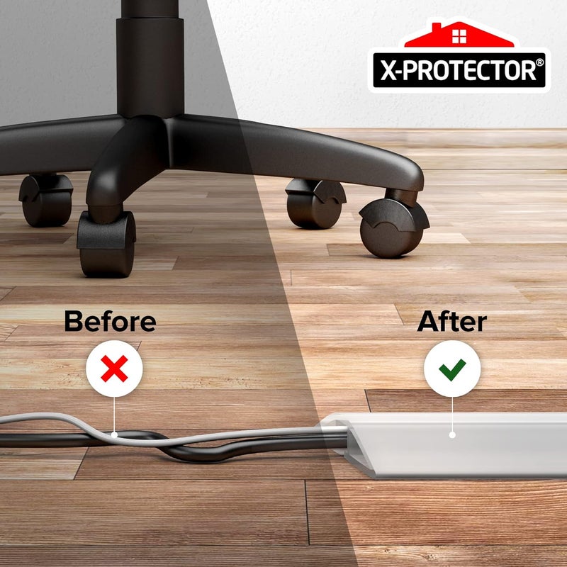 X-Protector Floor Cord Cover - 5’ Overfloor Cord Protector - Self-Adhesive Power Cable Protector - Silicone Cord Protector - Ideal Extension Cord Cover to Protect Wires On Floor (60 in) - Image 5