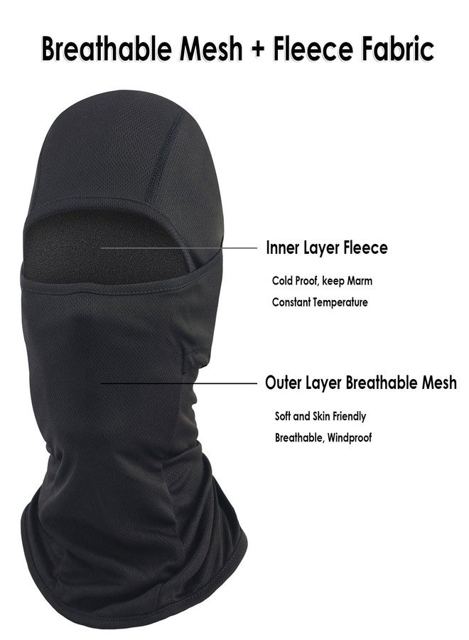 AILONSHAWN Black Fleece Face Mask Men Winter Thermal Fleece Lined Balaclava Ski Mask for Women Warm Shiesty Mask for Cold Weather Motorcycle - Image 3