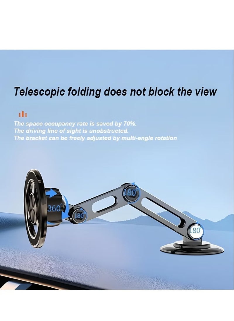 ELTRAZONE Universal 360° PRO Magnetic Car Phone Holder – Strong Suction Cup Mount with Adjustable Arm & Powerful Magnet for Dashboard/Windshield, Hands-Free Mobile Stand (Black) - Image 5