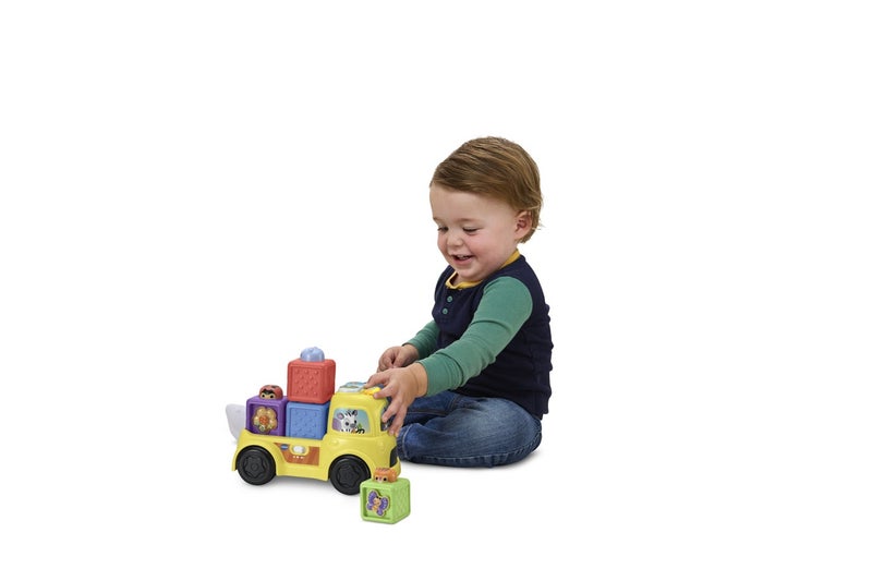 VTech Pop-A-Block Truck | Interactive Stacking Truck Toy with Lights, Music & Learning Blocks | Numbers, Shapes & Sensory Play | Baby Toy for Ages 6+ Months - Image 5