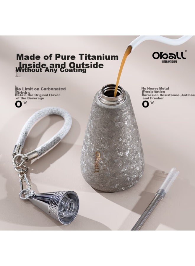 Oball Titanium Cup, Pure Titanium Insulated Mug, Outdoor Water Bottle, Stylish Design, Birthday Gift For Girlfriend Or Wife - Image 2