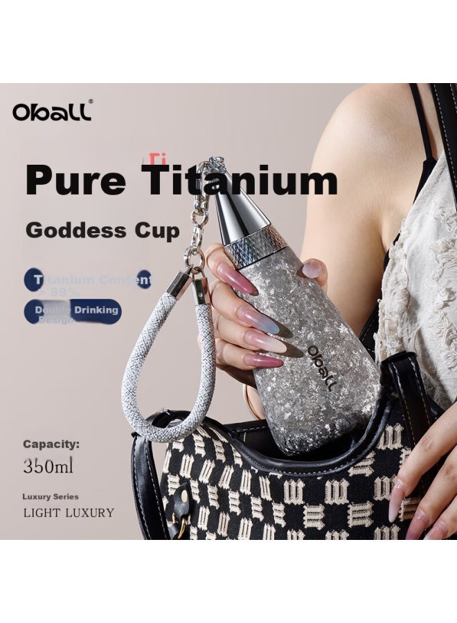 Oball Titanium Cup, Pure Titanium Insulated Mug, Outdoor Water Bottle, Stylish Design, Birthday Gift For Girlfriend Or Wife - Image 1