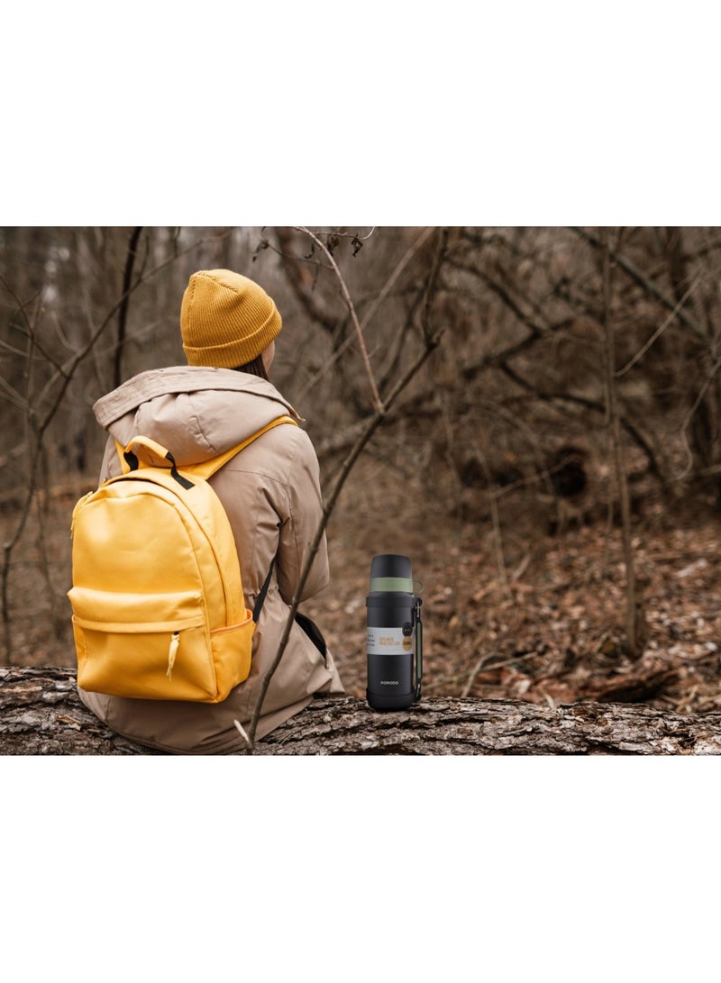 porodo Lifestyle Insulation Flask 1.8L / Stainless Steel Flask / Triple-Wall Insulated Flask / Travel Mug and Coffee Maker / Portable Steel Bottle - Black - Image 3