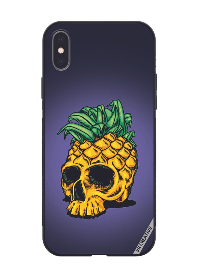 VR CREATIVE Protective Case Cover For Apple iPhone X/XS Pineapple Skull Design Multicolour - Image 1