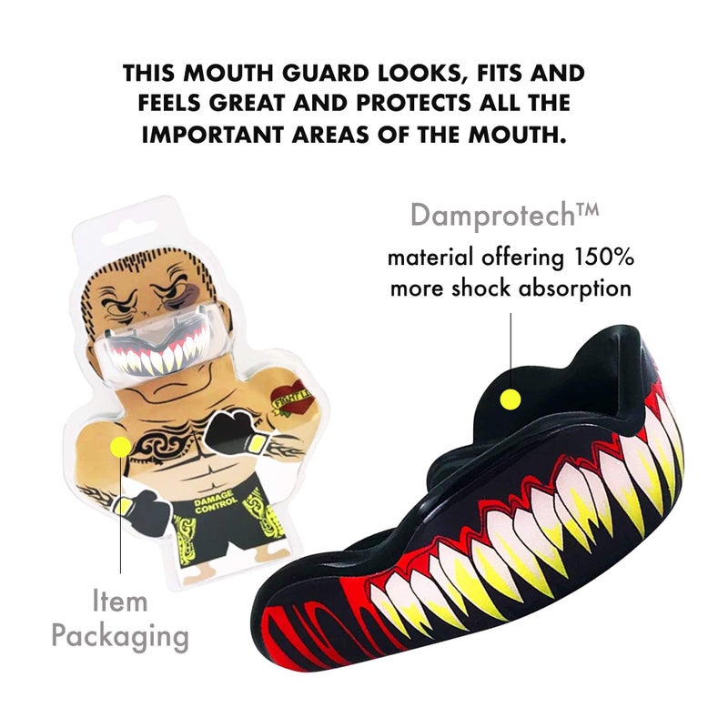 DAMAGE CONTROL حارس الفم عالي التأثير من DAMAGE CONTROL، حراس الفم للرياضات، الملاكمة، دربي التزلج، الهوكي، لاكروس، حارس الفم، حراس الفم مع ملاءمة فائقة وحماية ضد الصدمات (للبالغين، SymBite 2.0) - Image 5